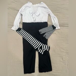 Sad Clown Black and White with Wig